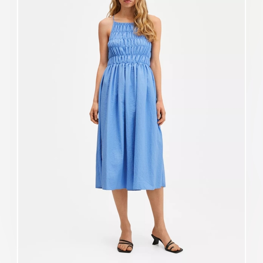 Mango‎ Women's Sleeveless Rushed Midi Dress